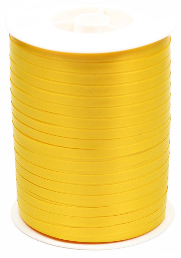 Geschenkband Ringelband 5mm x 500m Rolle Gelb Produktbild 