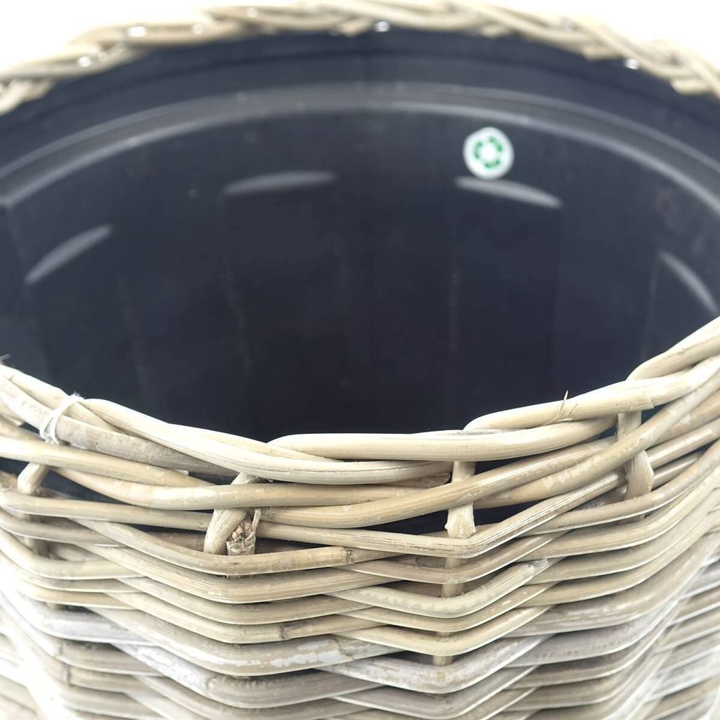 VAN DER LEEDEN DRYPOT® Rattan Pflanzkübel Grau Ø 45 cm - Produktbild 2