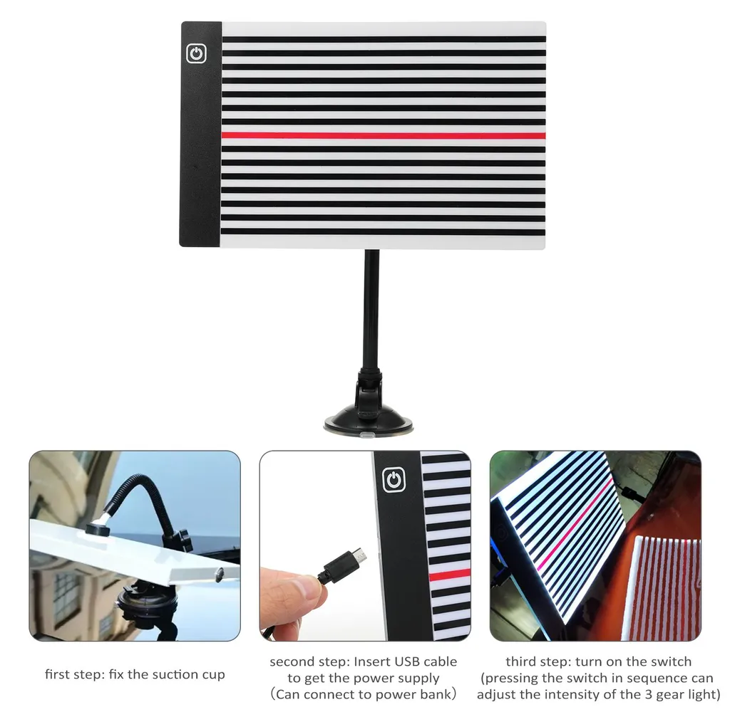 Lampe Réflecteur LED pour Travail Carrosserie Détection Bosses 24x15cm