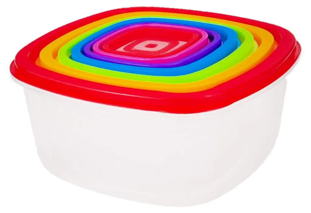 Set de 7 Boîtes à Lunch Empilables - Plastique Hermétique sans BPA - 3