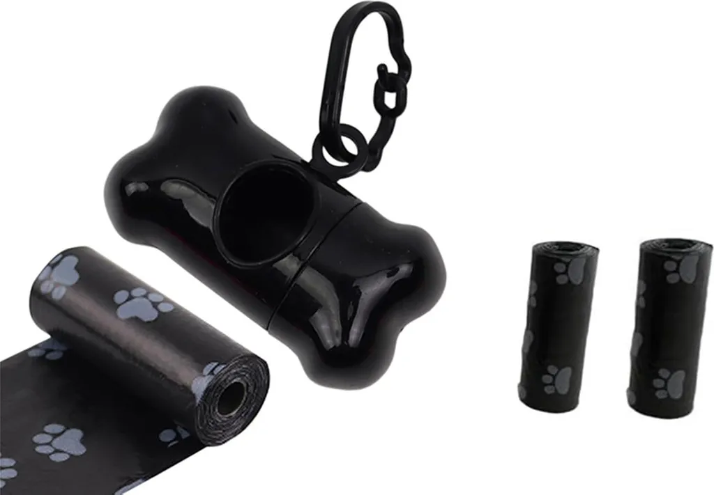 Distributeur sacs déjections canines anti-fuite design os 1 rouleau