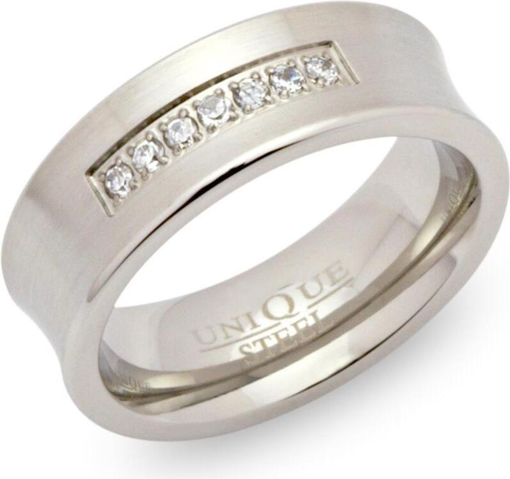 Unique Edelstahlring mattiert 7mm mit 4 Zirkonia R9177cz Produktbild 