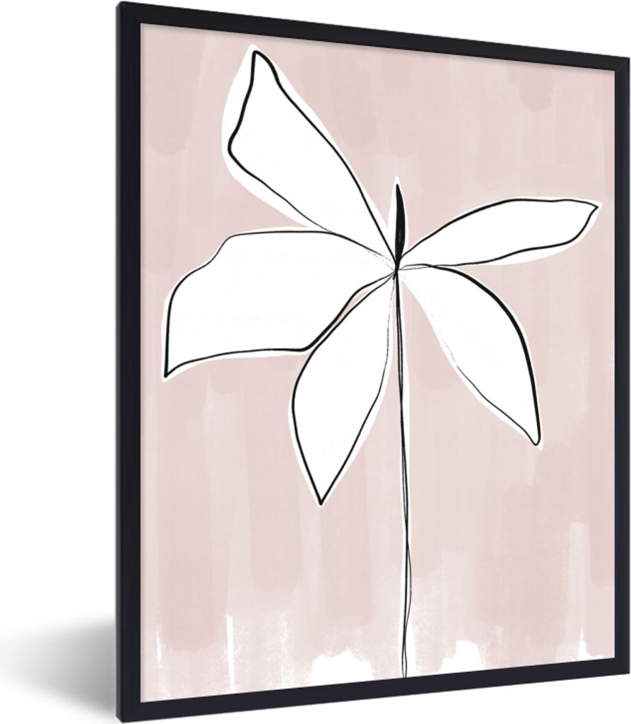 MuchoWow Gerahmtes Poster Blume - Abstrakt - Pastell 30x40 cm - Poster mit Schwarzem Bilderrahmen Wandposter Rahmen Foto Bilder - Wanddeko - Kuns...