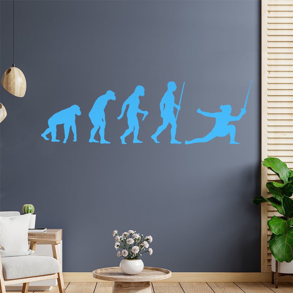 Fechten Degen Evolution Wandtattoo Wandaufkleber Wall Sticker - Dekoration, Küche, Wohnzimmer, Schlafzimmer, Badezimmer