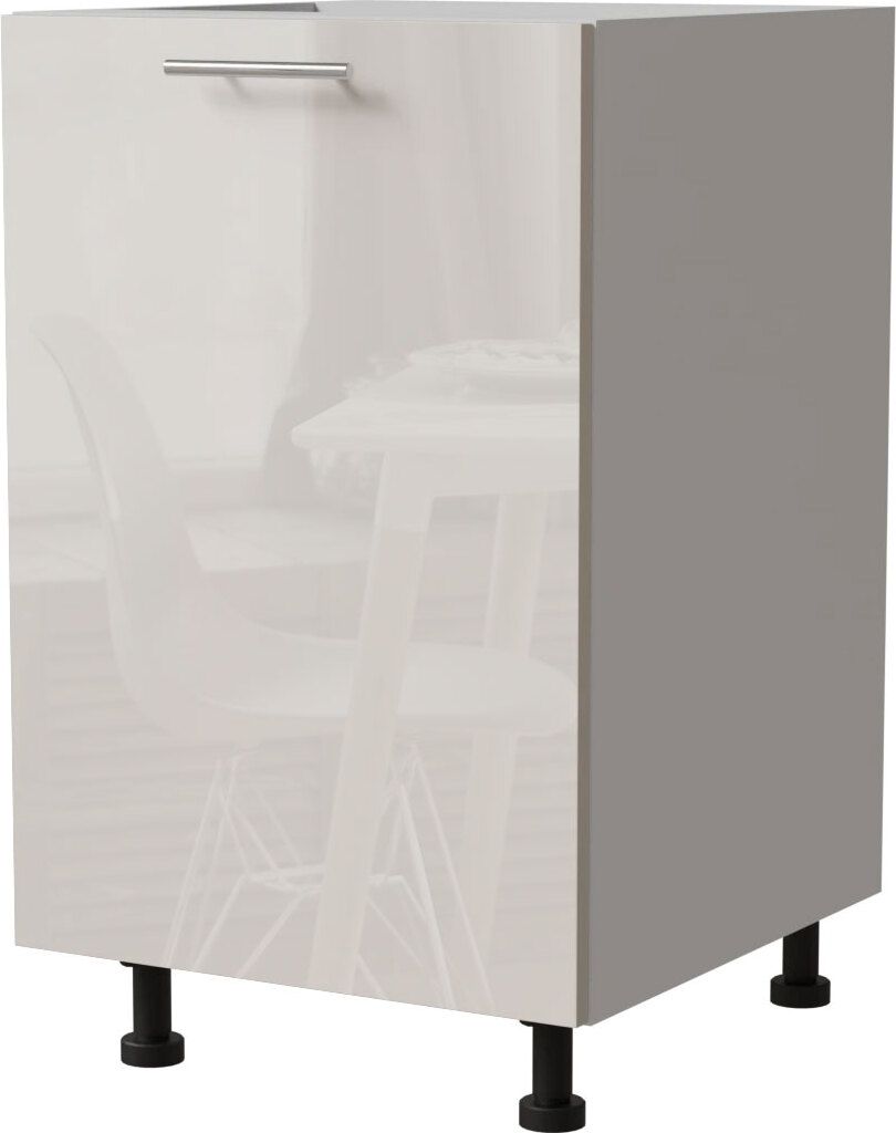 Küchenunterschrank BRERRA 50x82cm lackiert Farbe wählbar BR-D1D/50,RAL 9001 creme Hochglanz,weiß