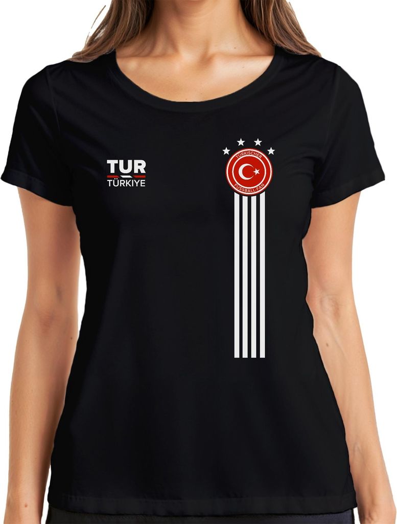 Türkischer Fußballfan Türkei Halbmond Weltmeisterschaft Trikot WM Damen T-Shirt, Schwarz, 3XL