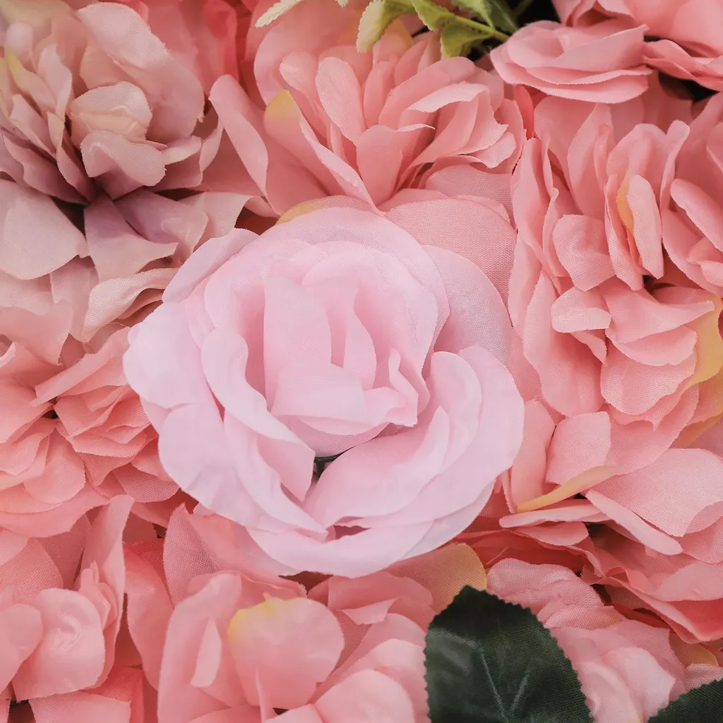 Mur de fleurs en soie rose 12pcs : solution décorative sans entretien - 6