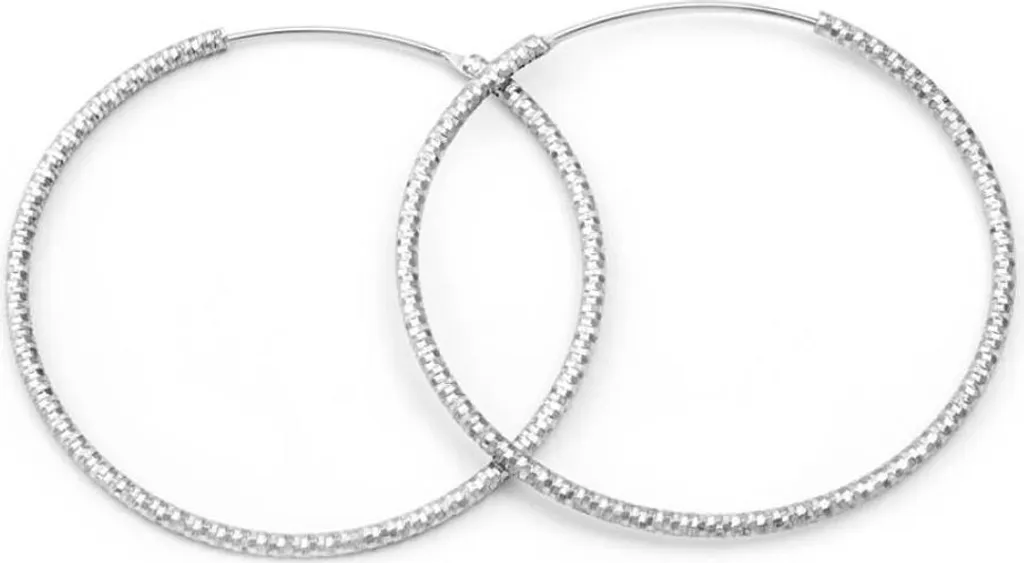 Boucles d'oreilles luxe en argent AGUC787 - Anneaux 45mm brillants