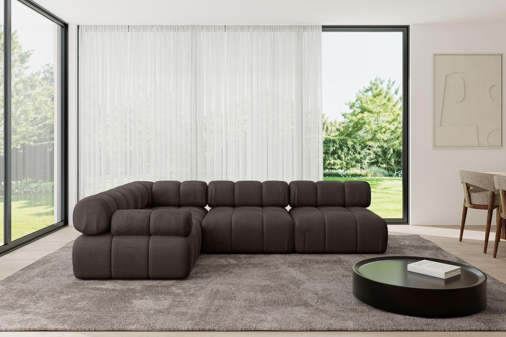 ALTDECOR Modulares Sofa Ecksofa in L-Form - Mende-L2 - 285x190x70 cm Braun Corner modular Sofa Eckcouch Couch Wohnlandschaft Cauchsofa Polstersofa