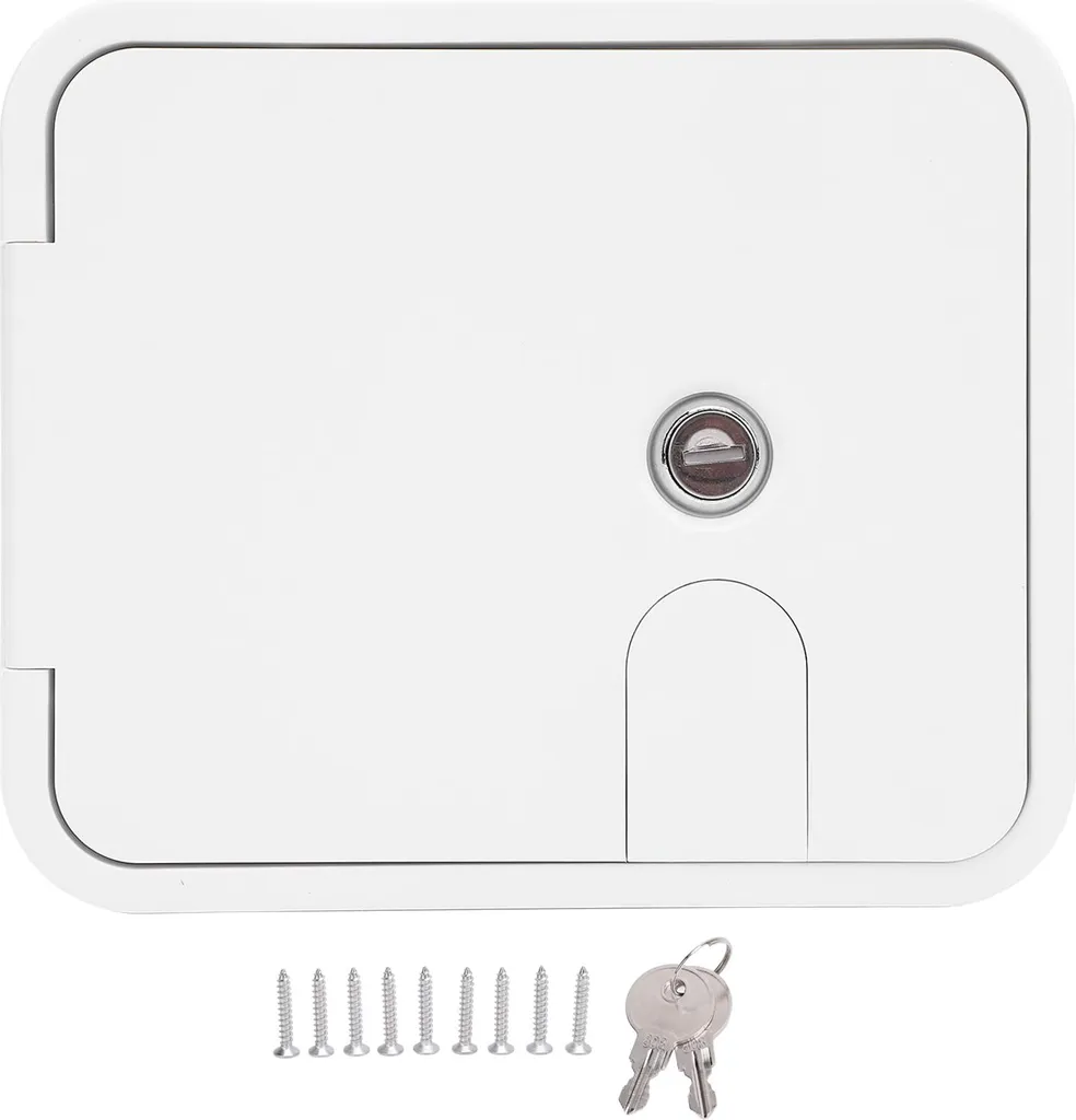 Porte de câble camping-car ouverture 180 degrés, verrou inox 145x116