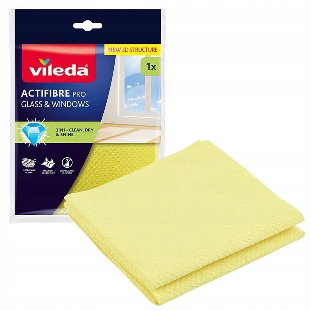 Vileda ACTIFIBRE PRO-Tuch für Glas und Fenster, 1 Stück Produktbild 