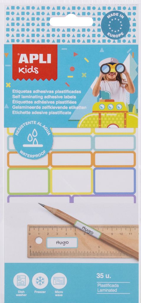 APLI Stift-Etiketten selbstklebend farbig sortiert 1 Blatt à 35 Etiketten
