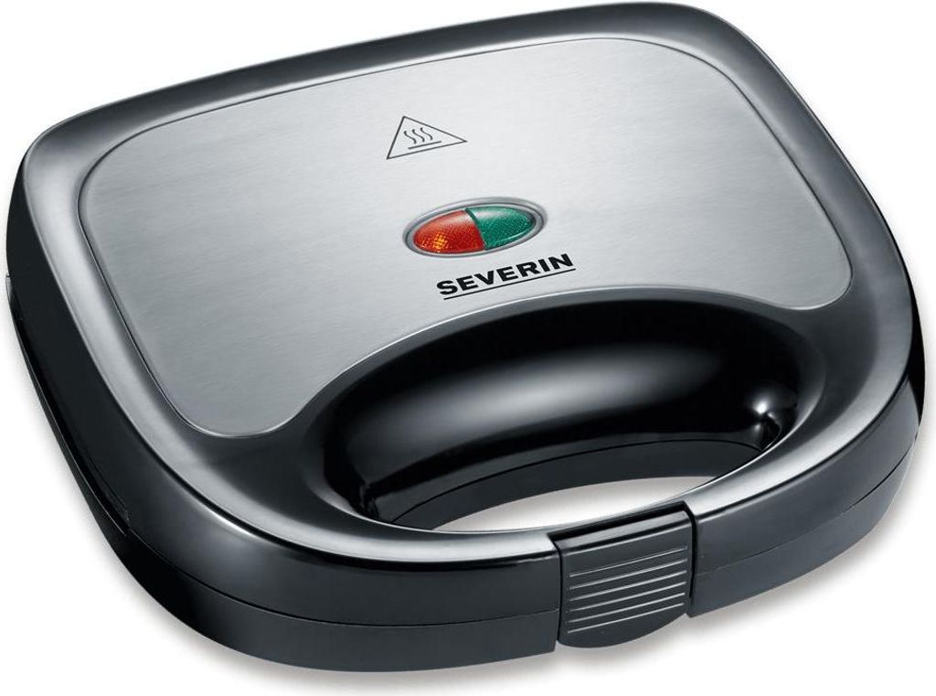 SEVERIN Sandwich-Toaster SA 2969 aus Edelstahl, gebürstetschwarzsilber Sandwichmaker Toaster Sandwichtoaster Paninitoaster Sandwichmaker Xxl