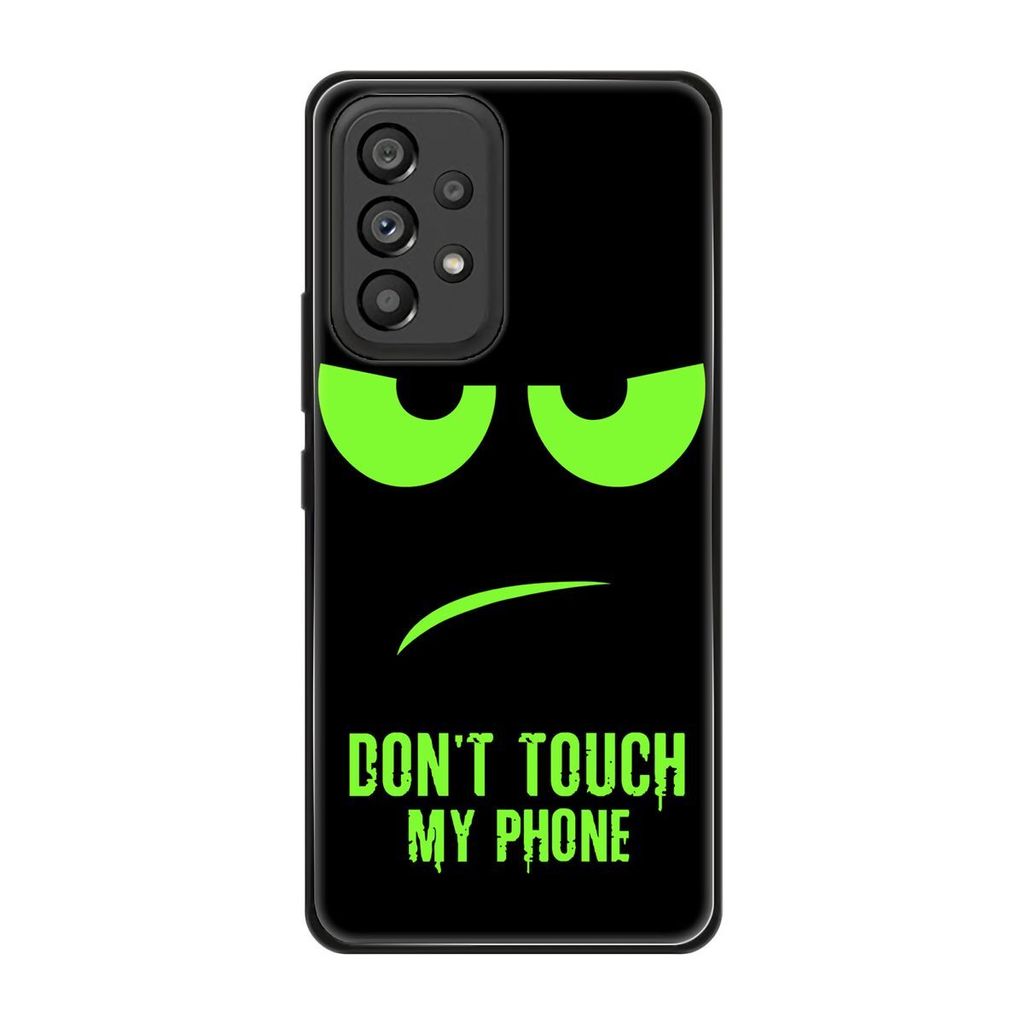 König Design Hülle kompatibel mit Samsung Galaxy A53 5G Kunststoff Soft Handyhülle - Handy Case Dont Touch My Phone Grün