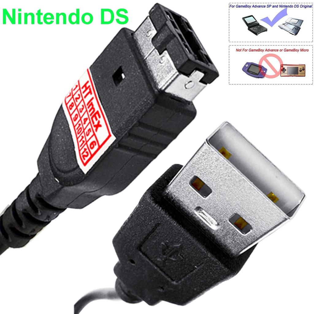 USB Stromkabel Netzkabel für Nintendo DS Gameboy Advance SP 1,2m Ladekabel