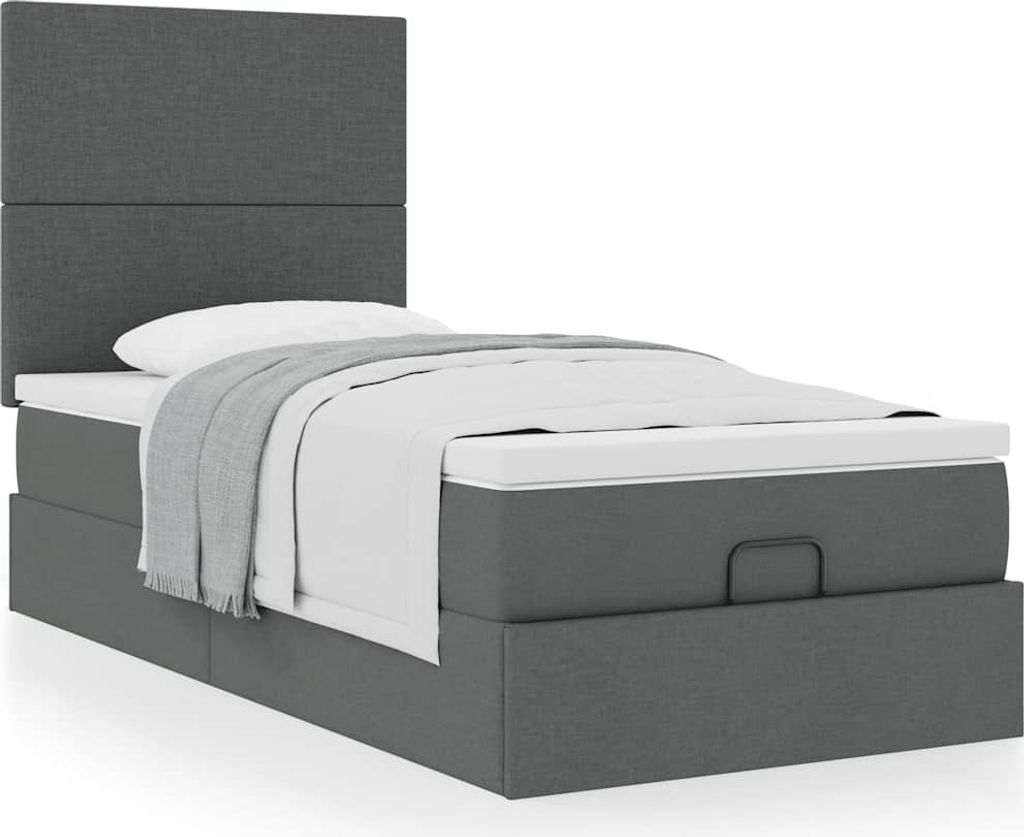 Maison Exclusive - Ottoman-Bett mit Matratze Dunkelgrau 80x200 cm Stoff