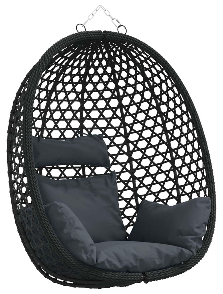 vidaXL Hängesessel ohne Gestell Anthrazit und Schwarz Poly-Rattan