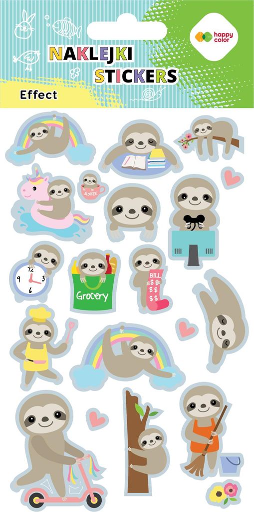 EFFECT Aufkleber - Sloths Happy Color