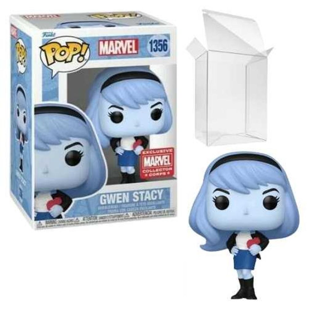 Funko Pop! Marvel: Gwen Stacy (Blue With A Heart) #1356 (Collector Corps Exclusive)