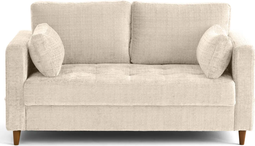 Lisa Design Anna - Canapé droit 2 places en velours texturé beige chic
