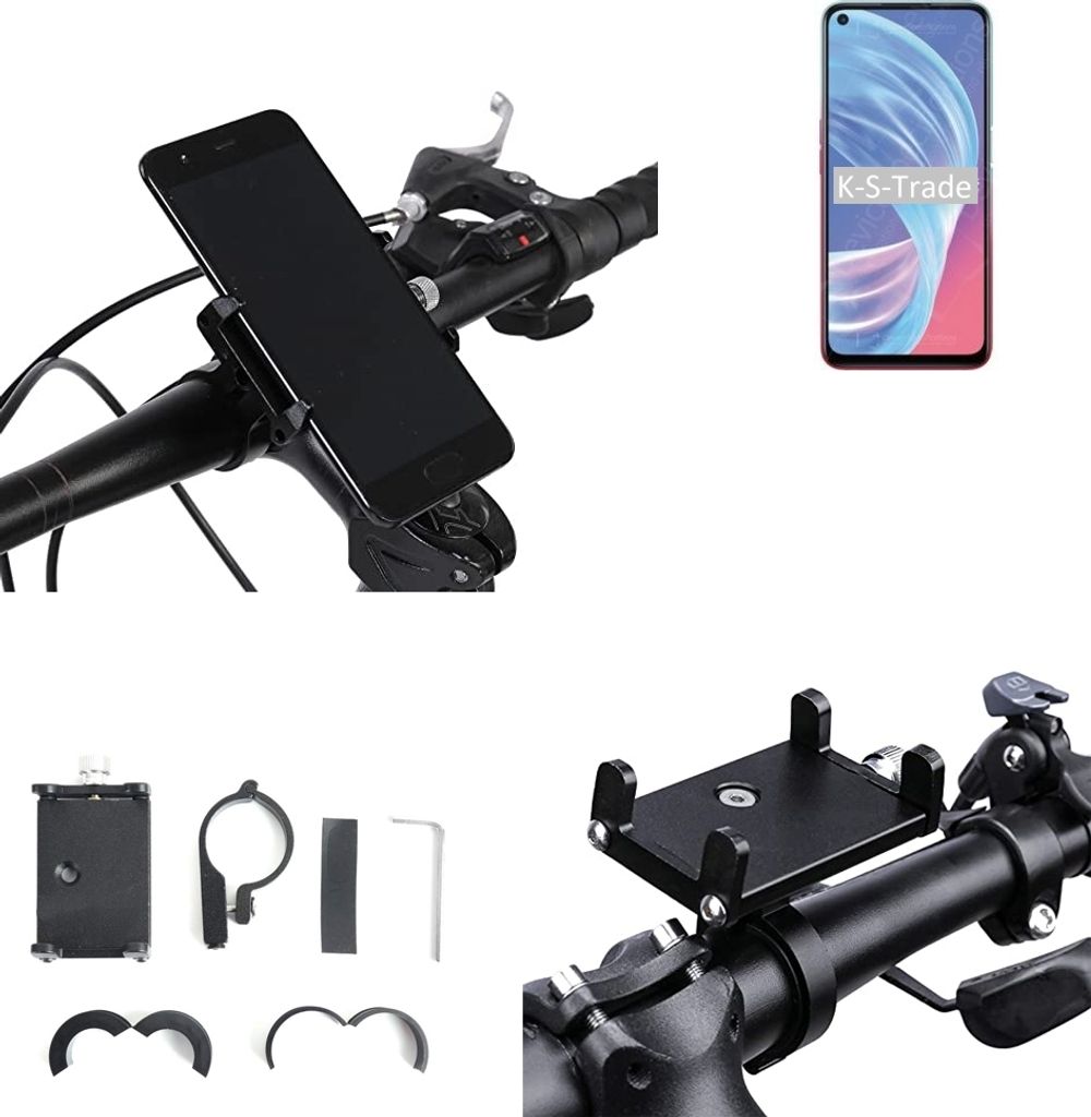 K-S-Trade Handyhalterung für das Fahrrad kompatibel mit Oppo A73 5G Halter Lenkstange Fahrradhalterung Motorrad Bike Mount Befestigung Smartphone