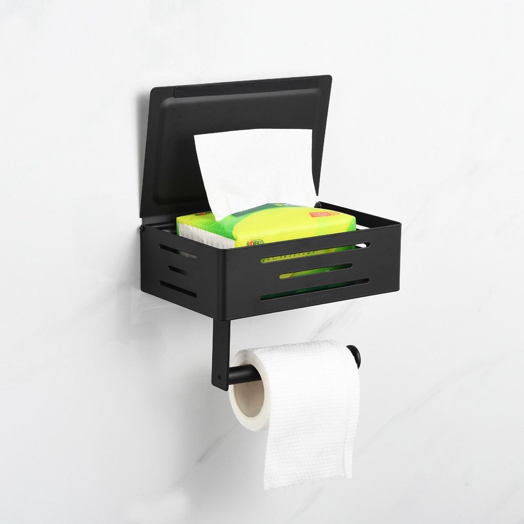Toilettenpapierhalter mit Feuchttücherbox Edelstahl Klorollenhalter Feuchttuchspender Papierrollenhalter Feuchttuchbox Feuchtpapierhalter Wandhalt...
