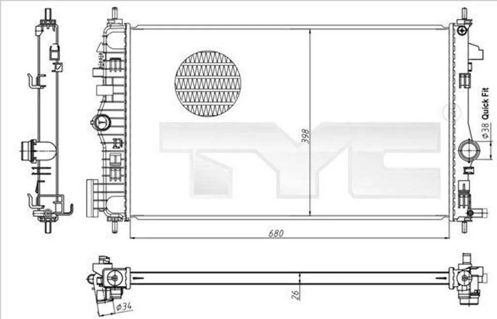 Radiateur moteur contre la surchauffe Malibu V300 et Insignia G09