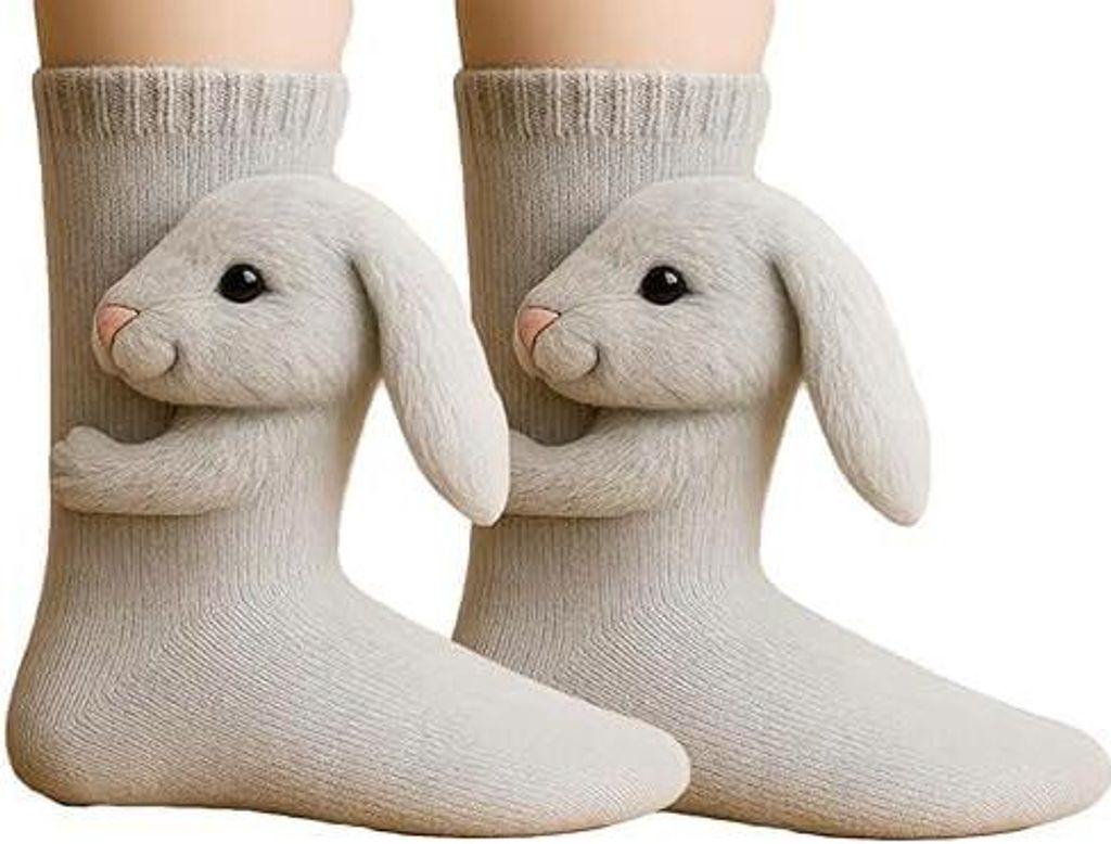 ASKSA 3D Chaussettes tricotées avec animaux Chaussettes Image du produit 