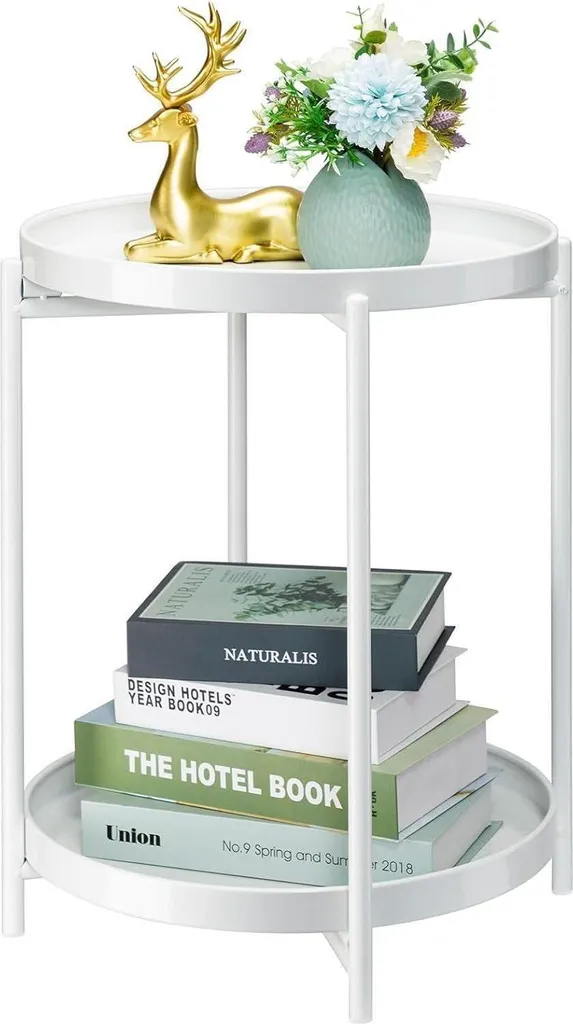 Petite table basse d'extérieur pour balcon et terrasse en métal vert 22"