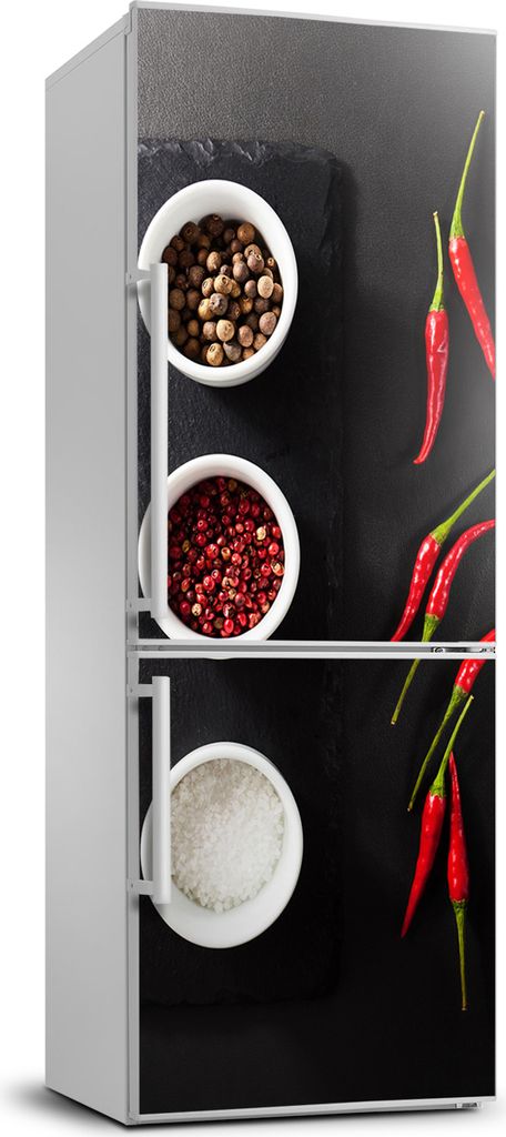 Tulup Kühlschrankdekoration - 70x190 cm - Aufkleber auf dem Kühlschrank - Gewürze und Paprika