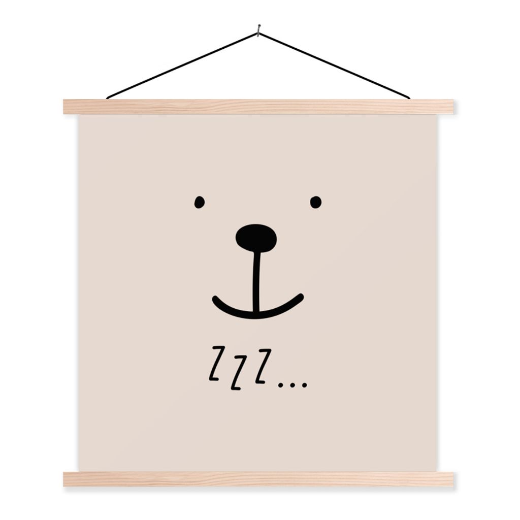 MuchoWow Textilposter Baby - Schlaf - Zitate - Kinder - Jungen - Mädchen 60x60 cm mit holzfarbenen Rahmen - Wanddekoration