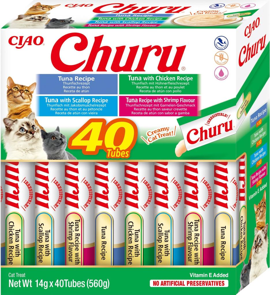 Inaba Cat Churu 40x14g (560g) Krémová směs těstovin pro Obrázek produktu 