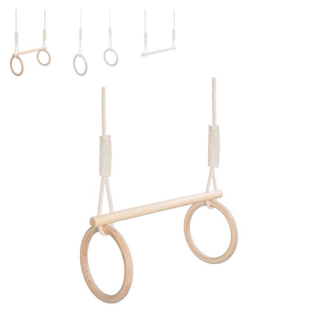 MAMOI® Trapez schaukel, Turnringe aus holz, Turngeräte für Produktbild 
