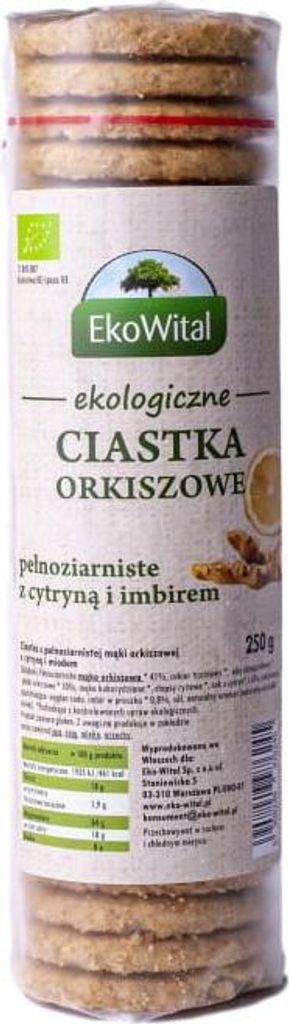 EKOWITAL Dinkel-Vollkornkekse mit Zitrone und Ingwer  250 g Produktbild 