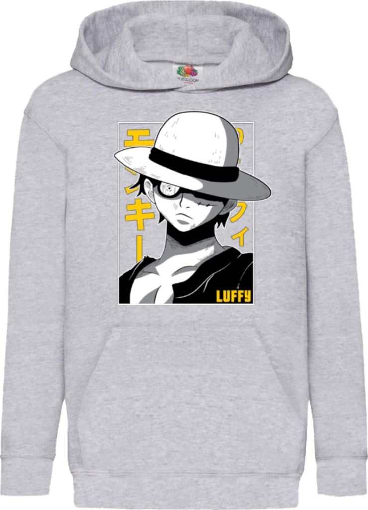 Kinder Kapuzenpullover Japan Anime Manga One Manga Piece Anime Luffy 05 Mad Monkey, 5-6 Jahr - 116 / Grau