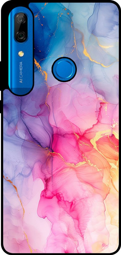 Smartphonica Handyhülle Geeignet für Huawei P Smart Z / Y9 Prime (2019) mit Marmordruck - TPU-Hülle marmor-Design - Regenbogen