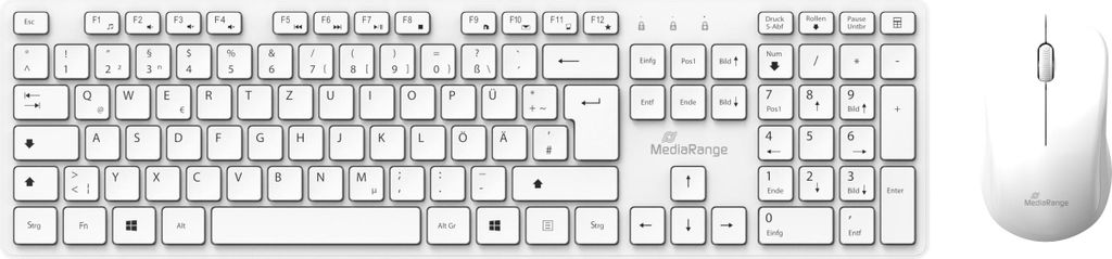MediaRange Funk-Tastatur und Maus Set, QWERTZ , Weiß Produktbild 