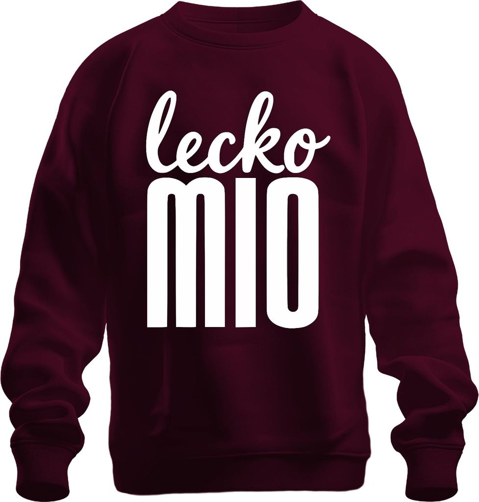 lecko mio lustiger Spruch bayerisch Dialekt Geschenk Retro Humor Uni Sweatshirt Pullover, Burgundy, XL