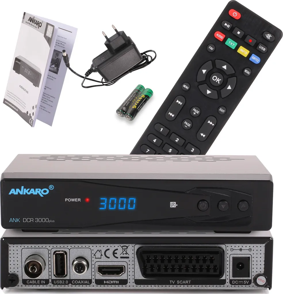 Récepteur Câble Ankaro DCR 3000 Plus Full HD 1080p DVB-C HDMI USB