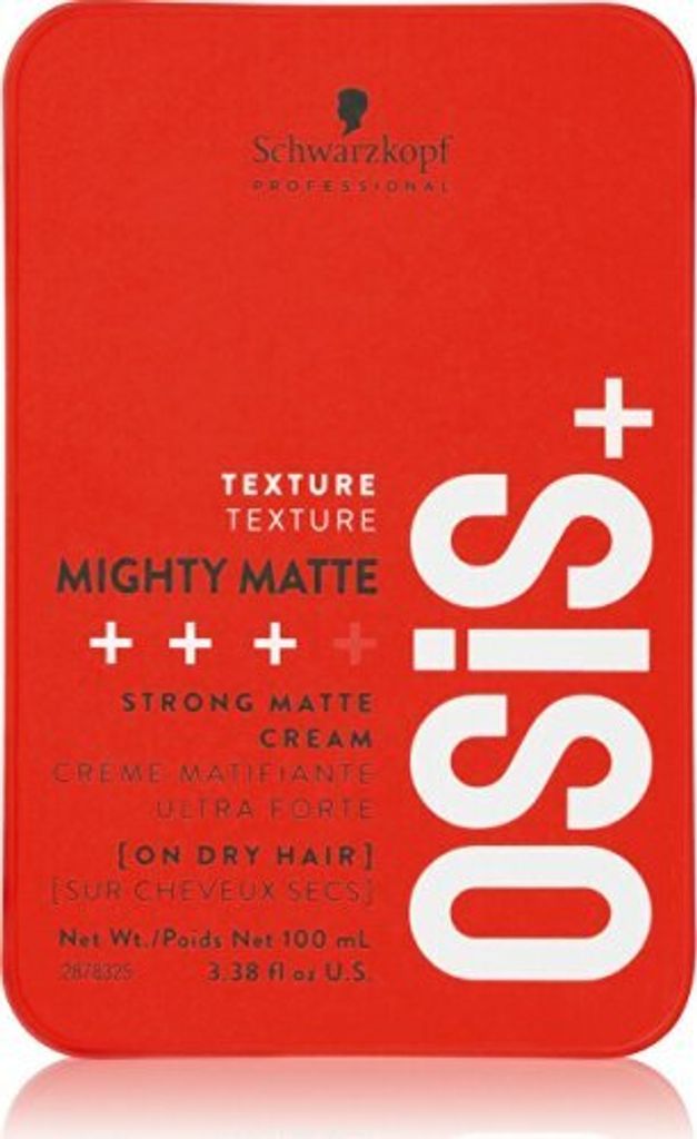 A red package of Schwarzkopf Professional Osis+ Mighty Matte hair cream.