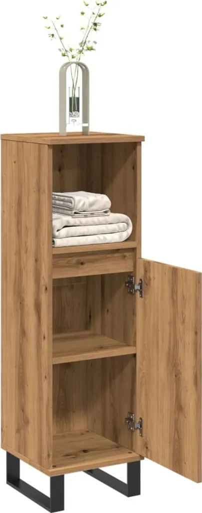 Maison Exclusive - Mobile da bagno in rovere artigianale 30x30x100 cm Materiale ligneo