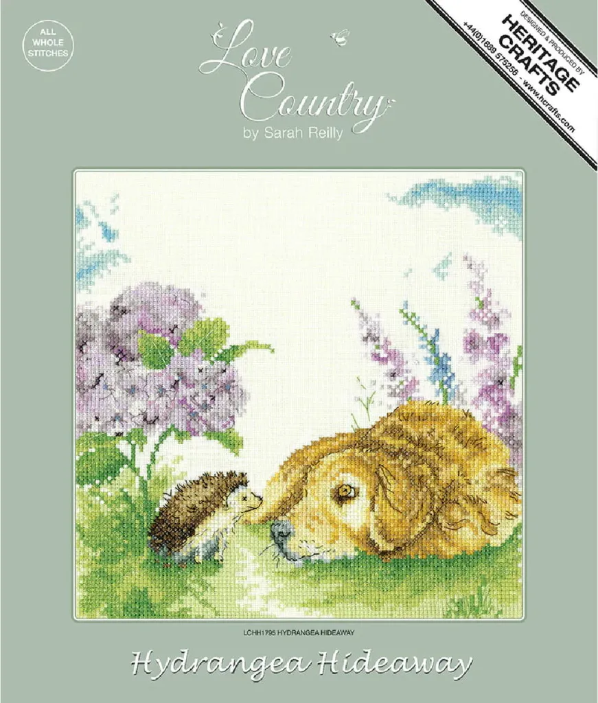 Broderie Cache-cache d'hortensias Heritage Kit point de croix Aida A - 2