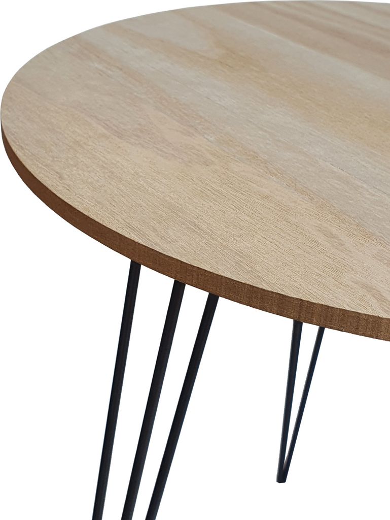 Beistelltisch Couchtisch rund Holz Metall Tisch Nachttisch Produktbild 3