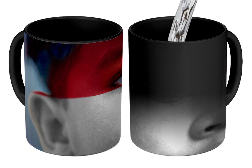 KitchenYeah Zauber Tasse Zaubertasse Magic Flagge von Indonesien 350 ml Farbwechsel Becher Geschenk Geschenkidee - Magic-Tasse - Fototasse - Kera...