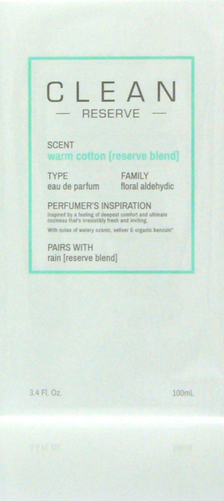 Clean Eco Warm Baumwolle Eau De Parfum 100ml Spray Produktbild 
