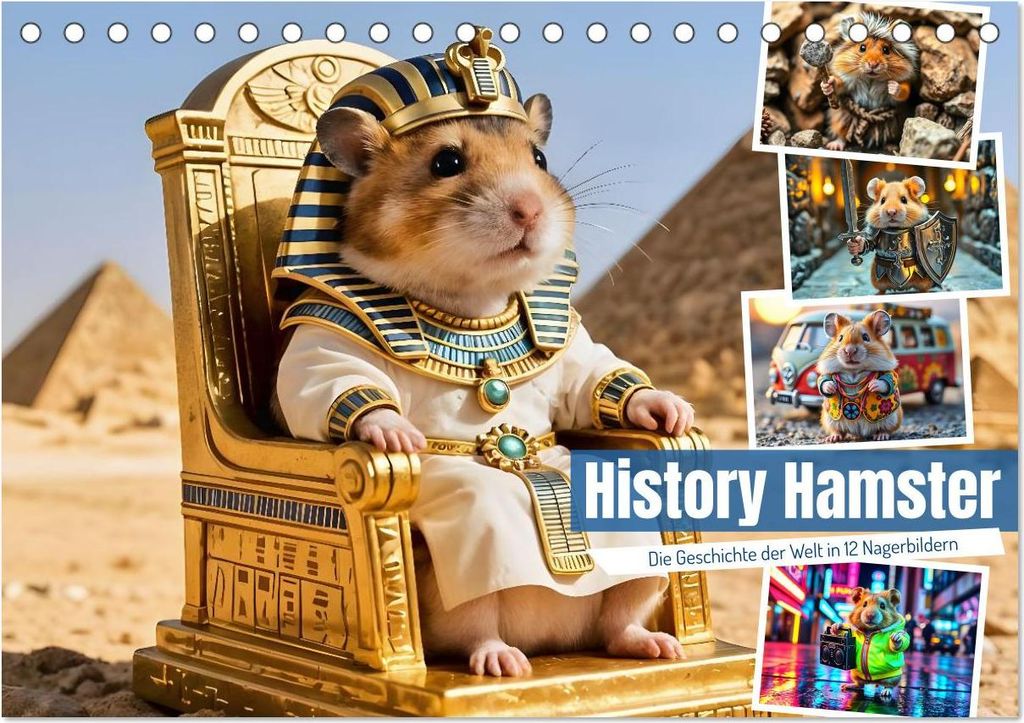 History Hamster - Die Geschichte der Welt in 12 Nagerbildern (Tischkalender 2027 DIN A5 quer), CALVENDO Monatskalender