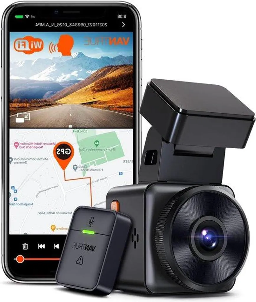 Dashcam GPS Anti-Collision avec Vision Nocturne et Mode Parking 24h E1
