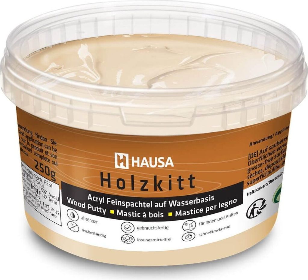 HAUSA Holzkitt 250 g Eiche Dunkel Holzspachtelmasse, Kitt Produktbild 