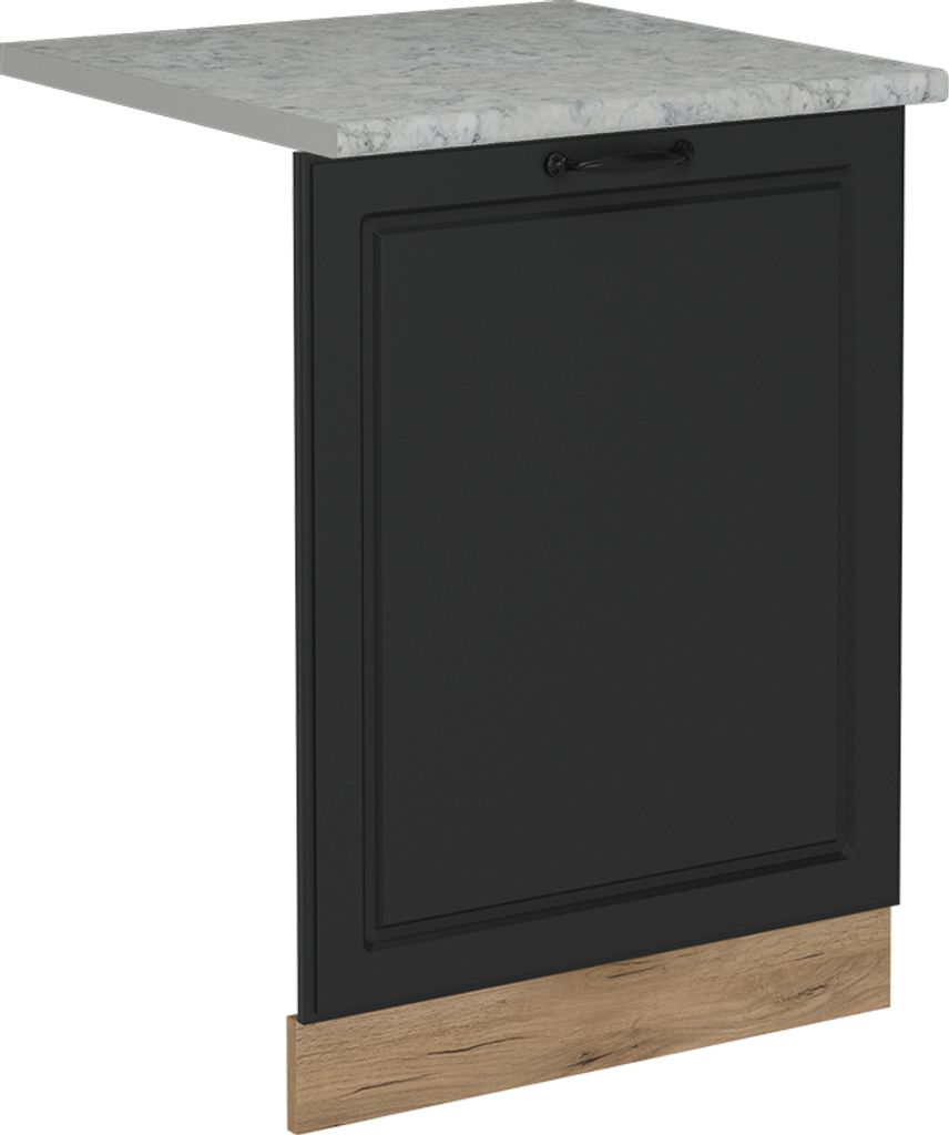 Vicco Geschirrspülblende R-Line, 60 cm , AP Marmor, Anthrazit Landhaus/Goldkraft Eiche