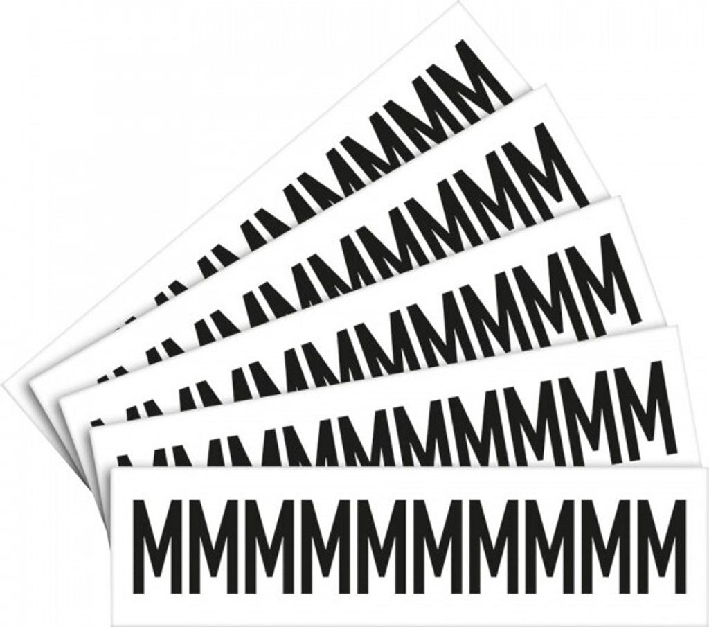 Dreifke Aufkleber I Buchstabe M, weiß/schwarz, Folie, Schrifthöhe: 40mm, 52,...